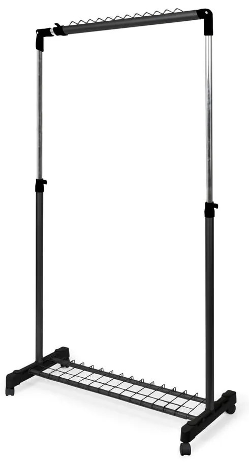 Appendiabiti mobile telescopico in metallo nero Under Stairs - Compactor