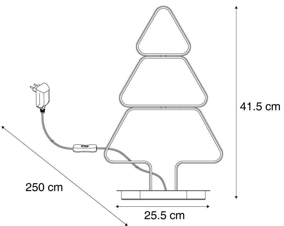 Lampada da tavolo di design albero di Natale in acciaio con LED IP44 - Arbre