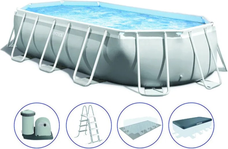 Intex - Piscina prism frame ovale c/tel. portante c/pompa cm.503x274x122h. - capacità lt.13365 - peso kg.112,1 (26796)