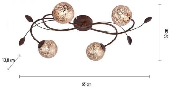 Paul Neuhaus 6395-48 - Lampadario a plafone GRETA 4xG9/40W/230V