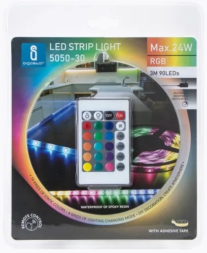 Aigostar - Striscia LED RGB Dimmerabile 3m LED/24W/12/230V IP65 + TC