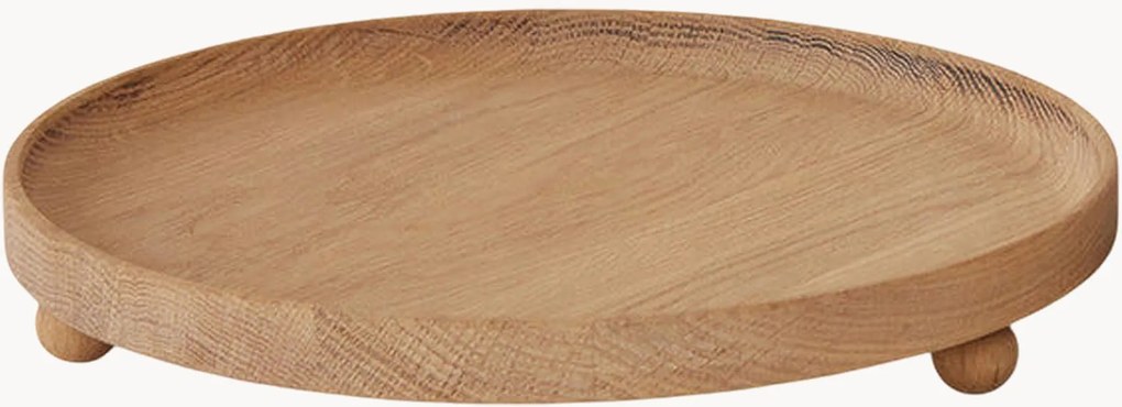 Vassoio da portata rotondo in legno di quercia Inka