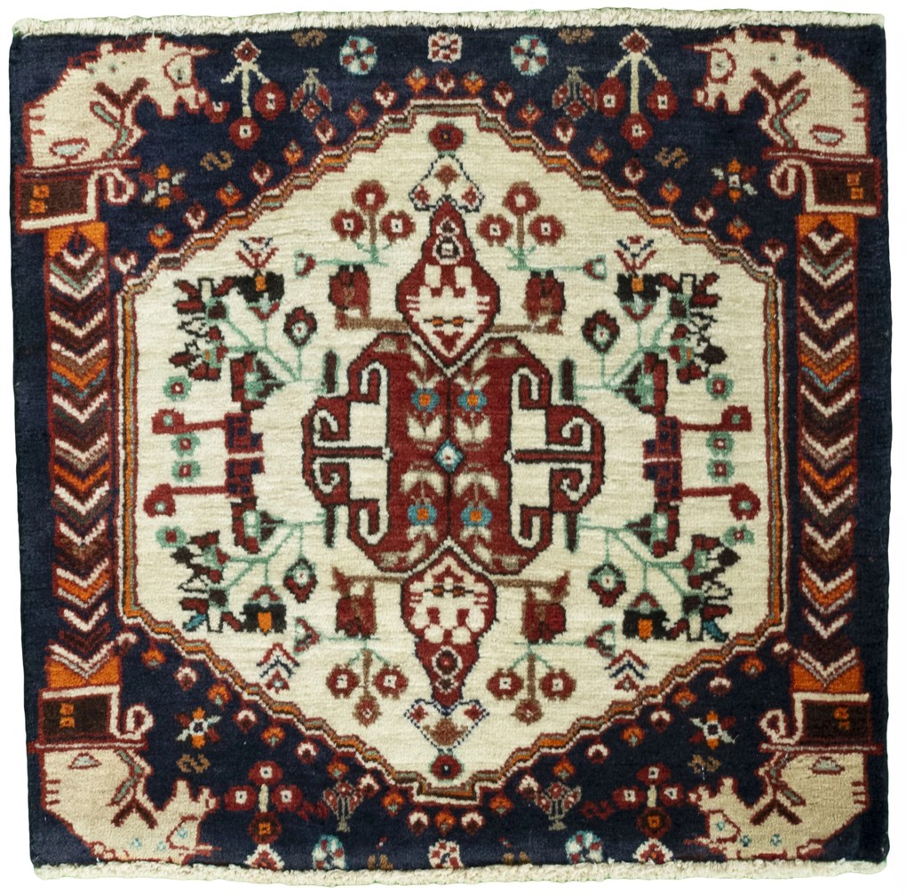 Shiraz Tappeto persiano 60x60 Rosso (Iran) Annodato A Mano