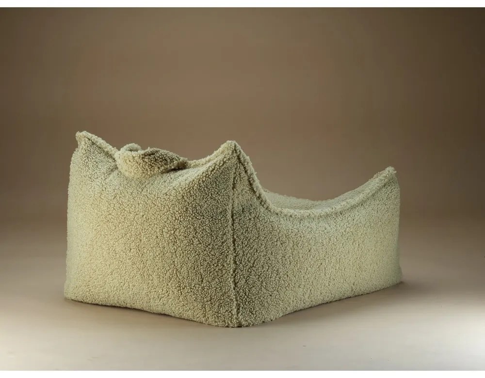 Pouf a sacco per bambini verde con rivestimento in bouclé Chair – Wigiwama
