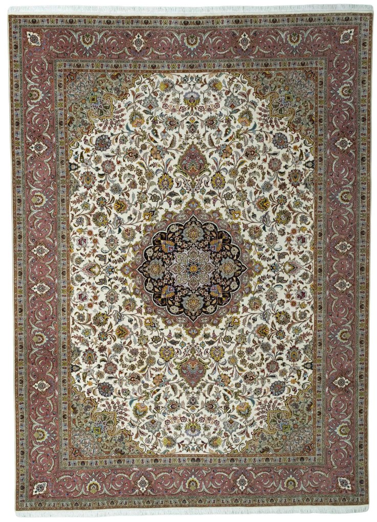 Tabriz Tappeto persiano 340x250 Beige (Iran) Annodato A Mano