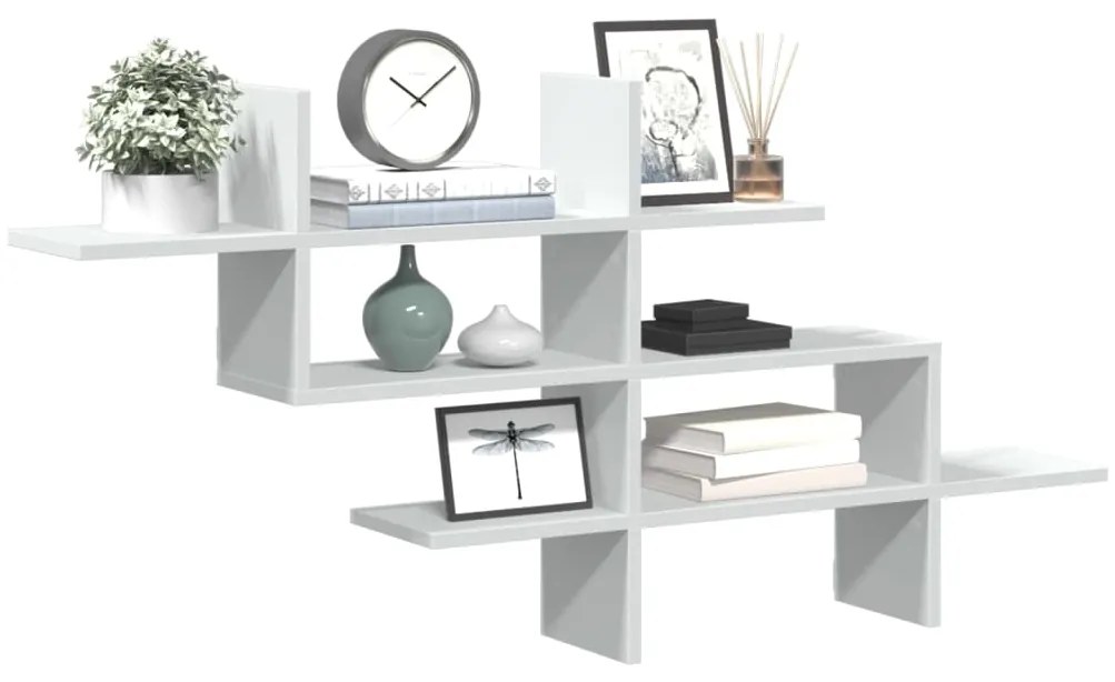 Scaffale A Parete Bianco 124,5x18x60,5 Cm İn Truciolato /