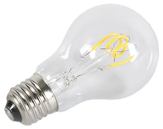 Set di 3 lampadine LED E27 a filamento ritorto A60 trasparente 3W 210lm 2200K