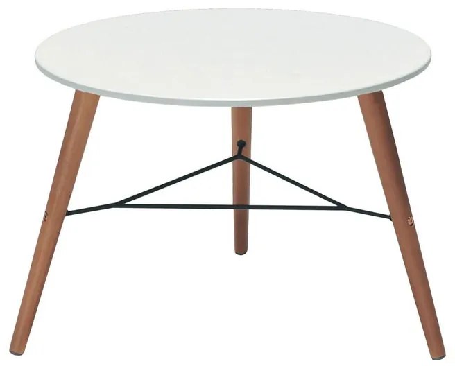 Tavolino da esterno Chamonix in eucalipto con piano in composito bianco per 2 persone Ø 60 cm