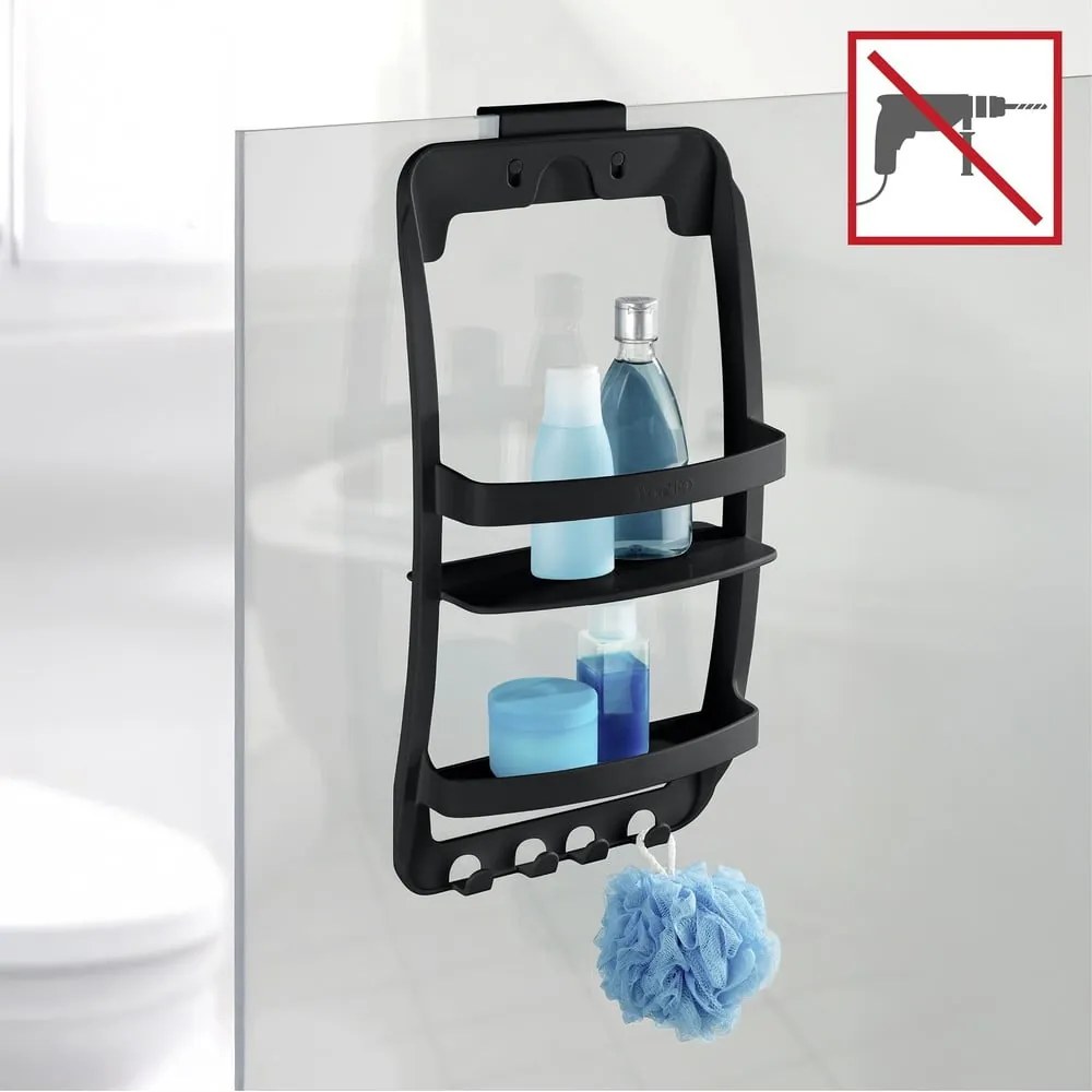 Mensola da bagno da appendere/senza foratura nera in plastica Universal – Wenko
