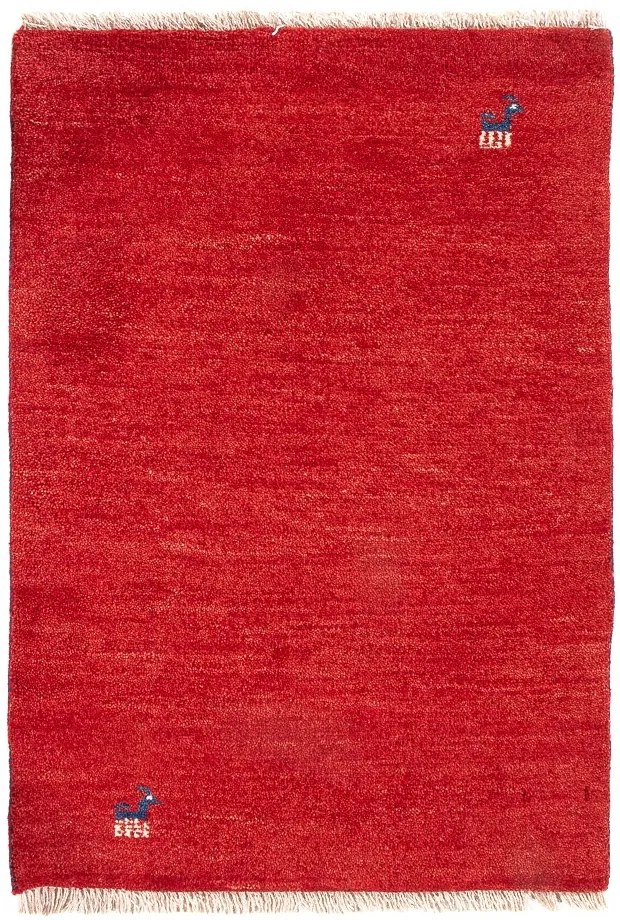 Gabbeh Tappeto 90 x 60 Rosso (Iran) Annodato A Mano