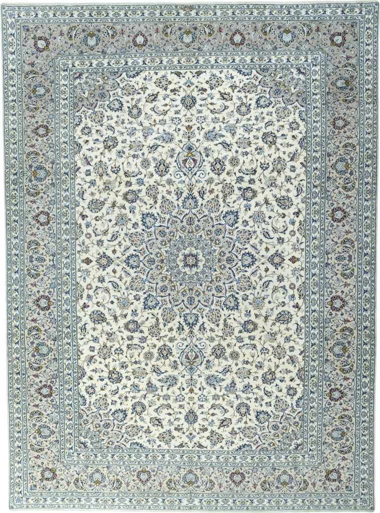 Kashan Tappeto 290x400 Beige (Iran) Annodato A Mano