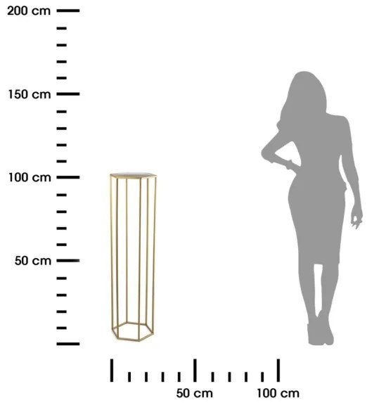 Portafiori 100x24 cm oro