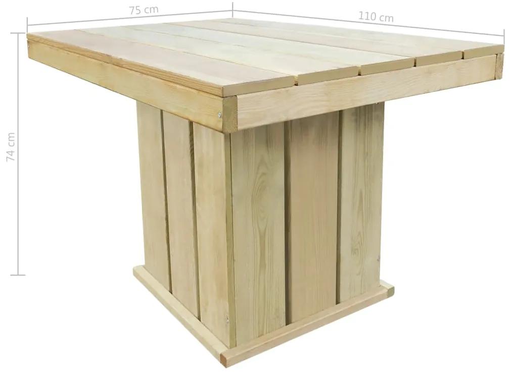 Tavolo da giardino 110x75x74 cm legno di pino impregnato