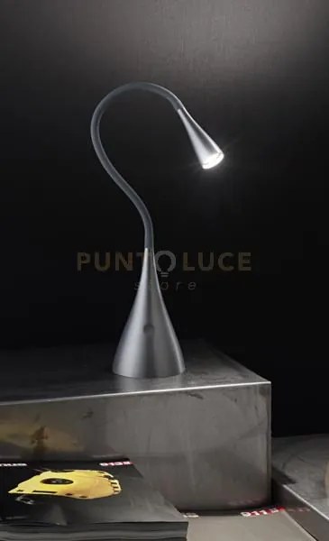 Lampada da tavolo in plastica grigio opaco metallizzato snake led 4...