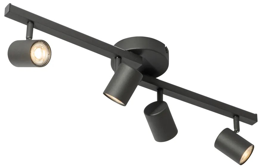 Faretto da soffitto nero GU10 50mm 4 luci con retroilluminazione - Back Up