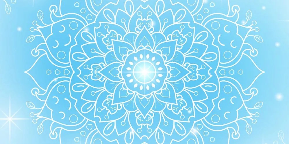 Stampa su tela – Fiore blu di Mandala