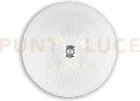 Shell plafoniera in vetro trasparente 3 luci attacco e27 d.40cm