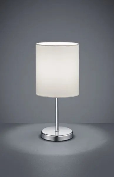 Lampada da tavolo jerrymetallo cromato r50491001 paralume bianco