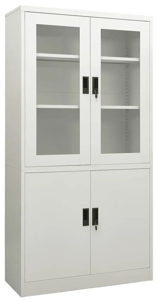 Armadio Per Ufficio Grigio Chiaro 90x40x180 Cm İn Acciaio /
