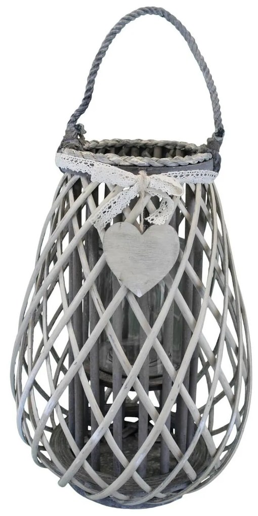 GEORGIE - lanterna in vimini tondo 16 x 40 cm