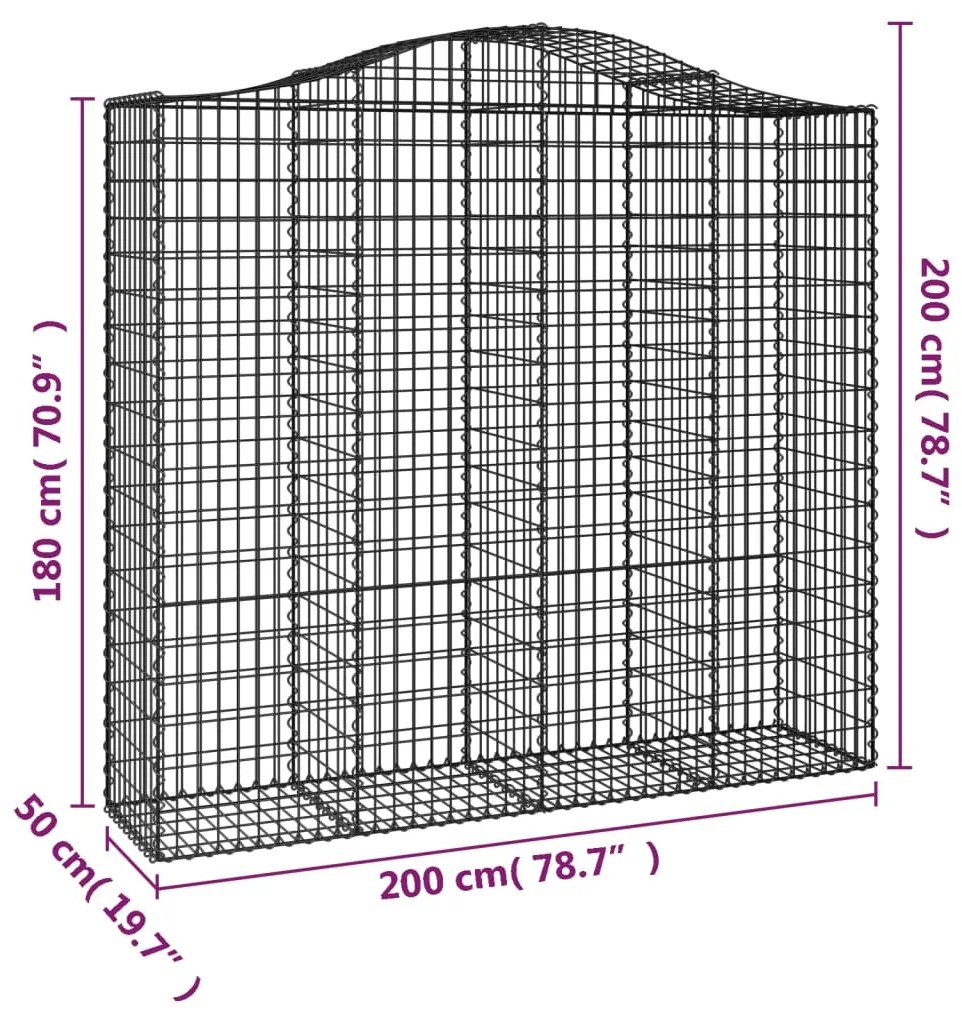 Cesti Gabbioni ad Arco 18 pz 200x50x180/200 cm Ferro Zincato