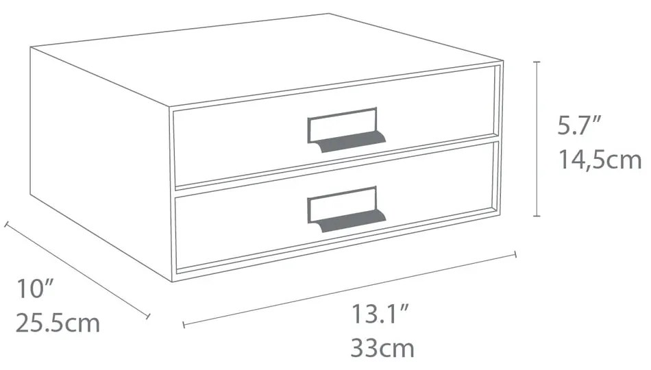 Cassettiera con 2 cassetti in oro e bianco Birger - Bigso Box of Sweden