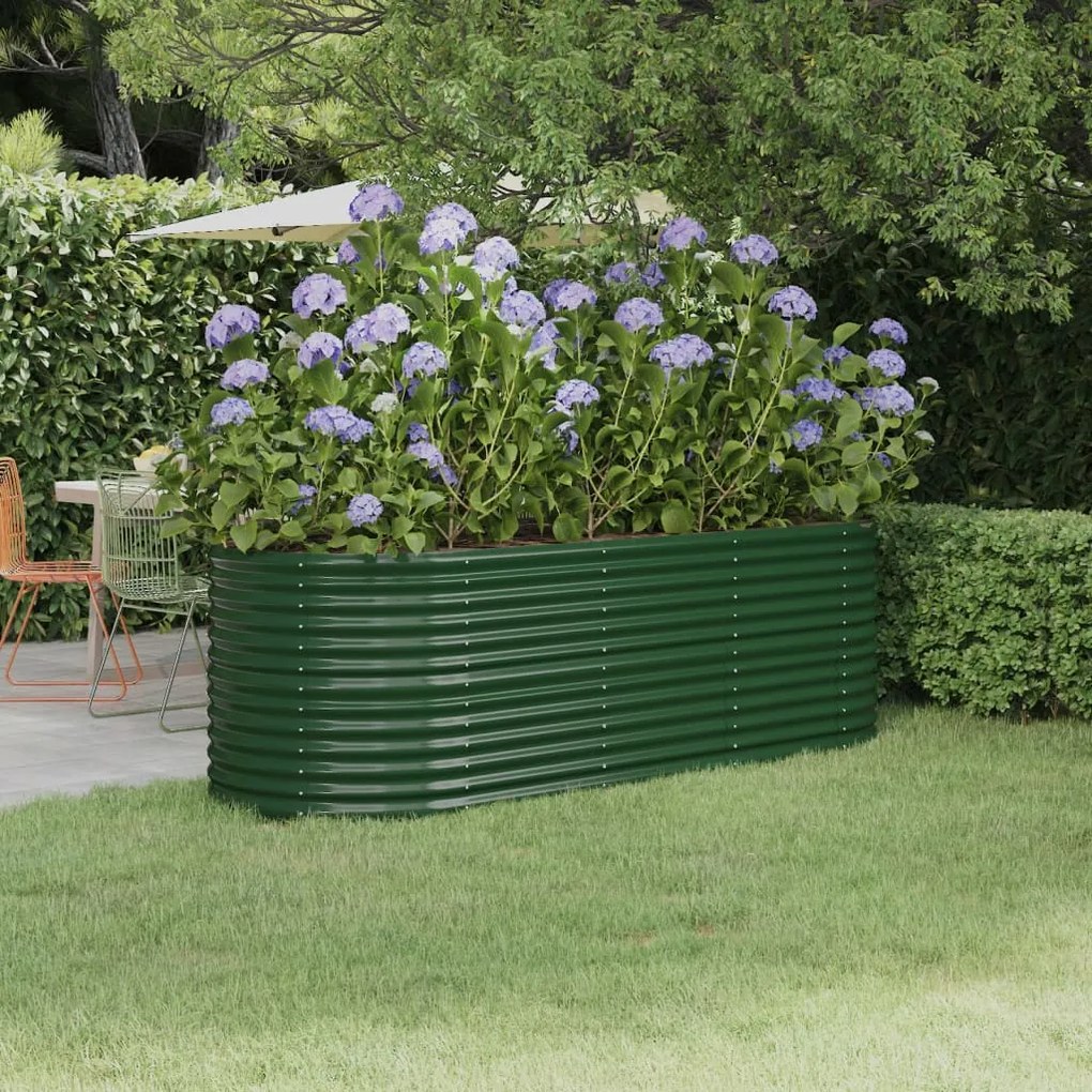 Letto Giardino Acciaio Verniciato A Polvere 224x80x68 Cm Verde /