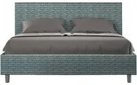 Letto imbottito Matrimoniale 160x210 cm tessuto Aragona Adele - Senza rete,Blu