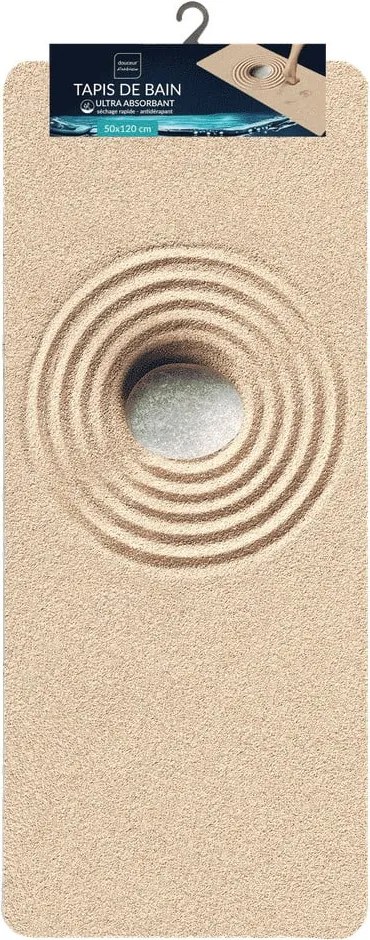 Tappetino per il bagno marrone chiaro 50x120 cm Serena – douceur d'intérieur