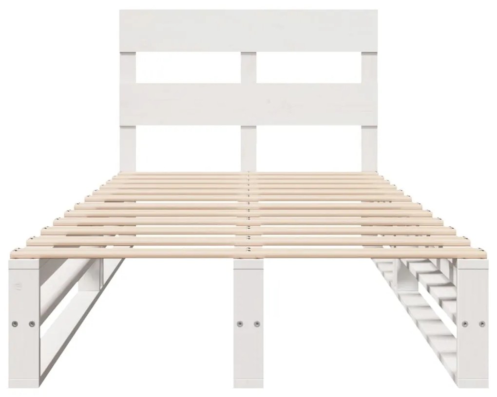 Letto senza materasso bianco 90x200 cm legno massello di pino