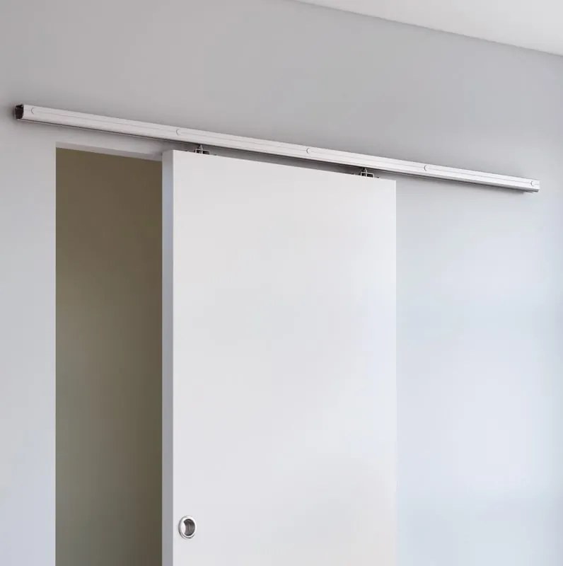 Sistema scorrevole Belem in alluminio argento verniciato per anta in legno, L 186 x H 3.63 cm