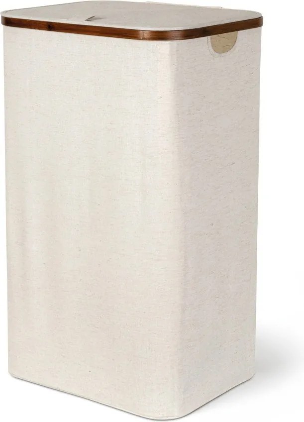 Cesta per il bucato color crema in tessuto Bamboo/Linen – Bigso