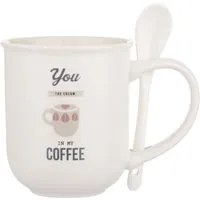 Mug caffè bianca 400 ml con cucchiaino