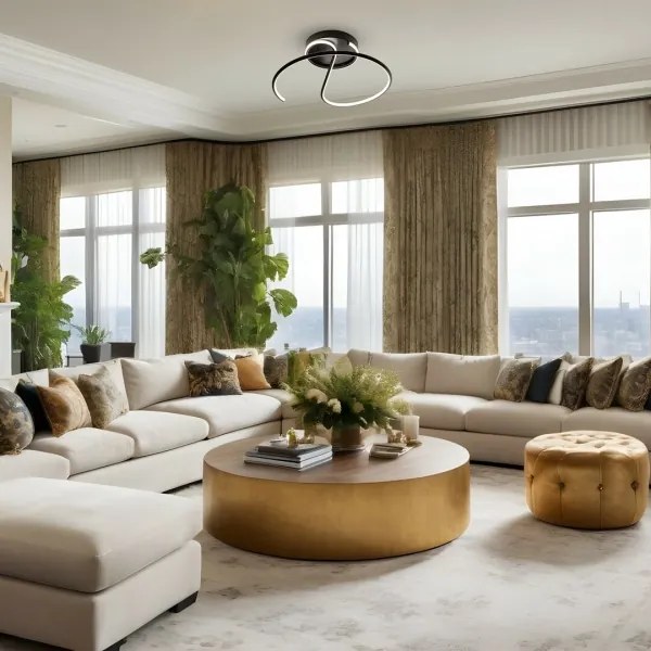 Lampadario a plafone LED DELTA LED/30W/230V nero