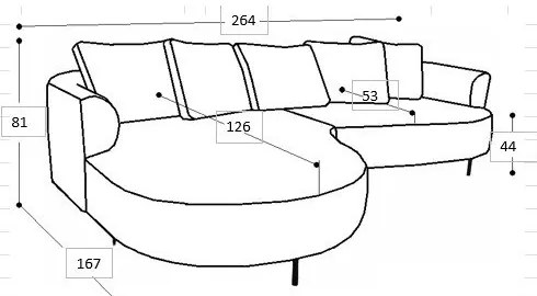 Divano angolare beige (angolo sinistro) Vitoria - Scandic