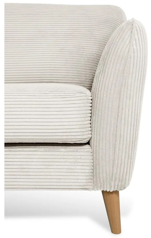 Divano angolare in velluto a coste bianco (angolo sinistro) Paris - Scandic