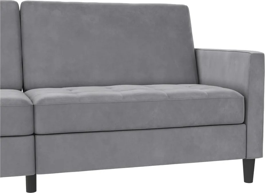 Divano grigio chiaro in velluto 207 cm Presley - Støraa