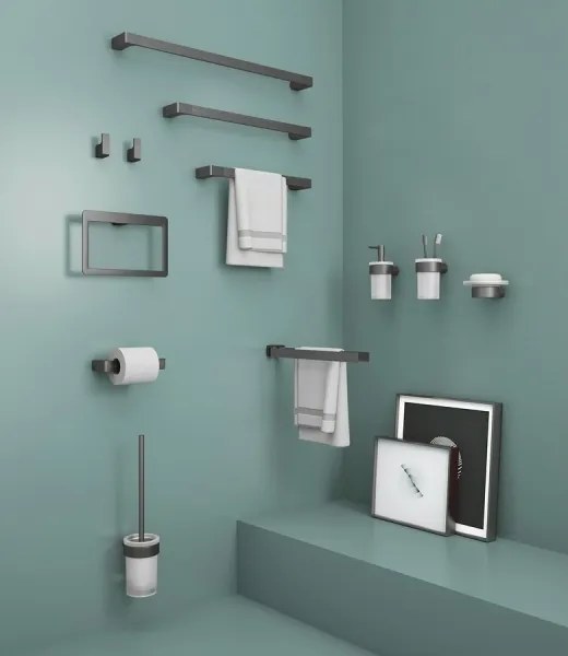 Gedy - Set da 2 ganci da parete PIRENEI, grigio metallizzato