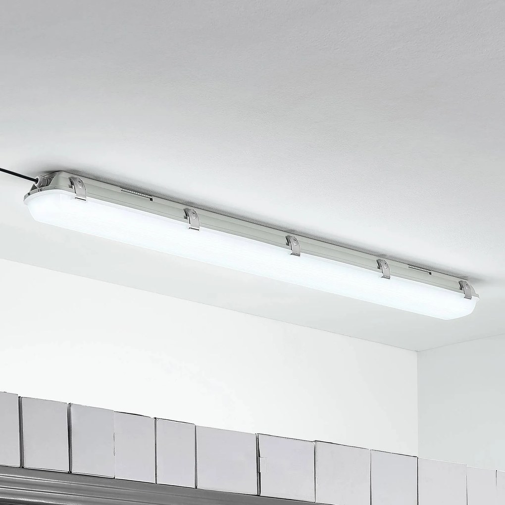 Arcchio Rao lampada LED stagna, 121,5 cm, Bianco / Opale, Bagno, Plastica, Moderno, Lampade resistenti all'umidità