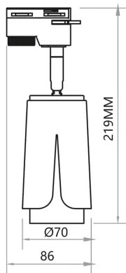 Faretto per sistema a binario FIORE 1xGU10/8W/230V bianco