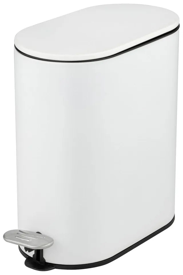 Cestino per la spazzatura bianco opaco in acciaio con pedale 5 l Collungo – Wenko