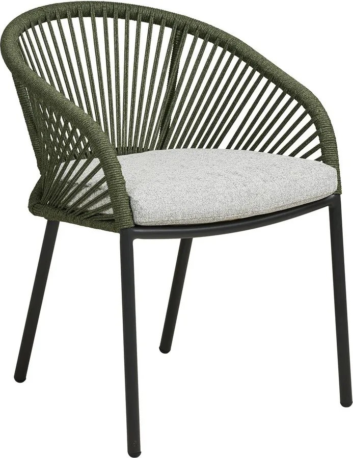 Sedia da esterno verde in metallo/in imbottito Novella – House Nordic