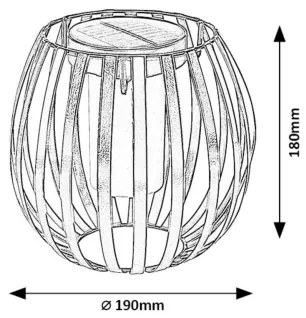Rabalux 77167 - Lampada solare LED SAVOCA LED/1W/1,2V 300mAh IP44