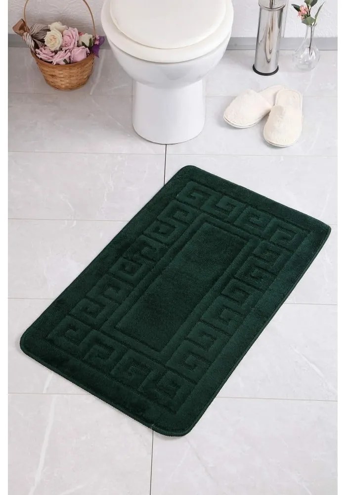 Tappeto da bagno verde scuro 60x100 cm Ethnic - Foutastic