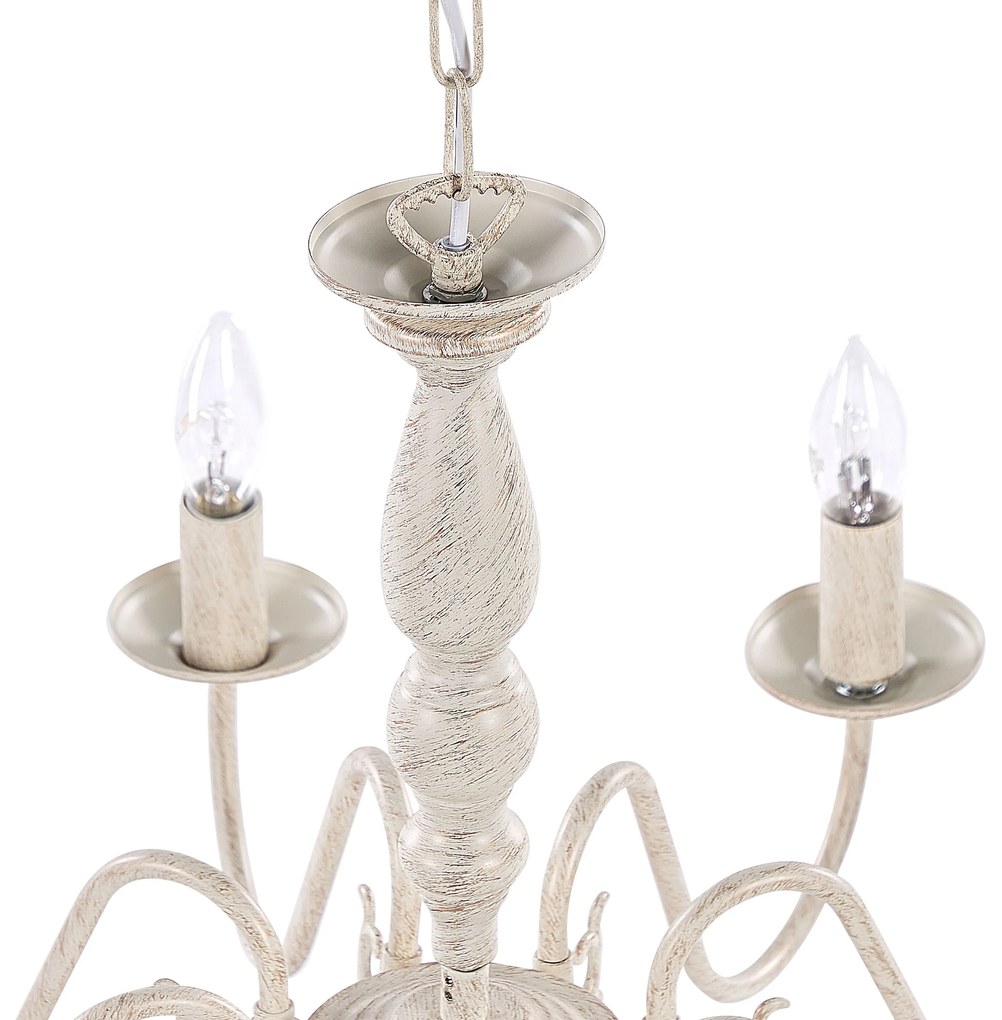 Lampadario candeliere bianco antico 98 cm BRITHON Beliani