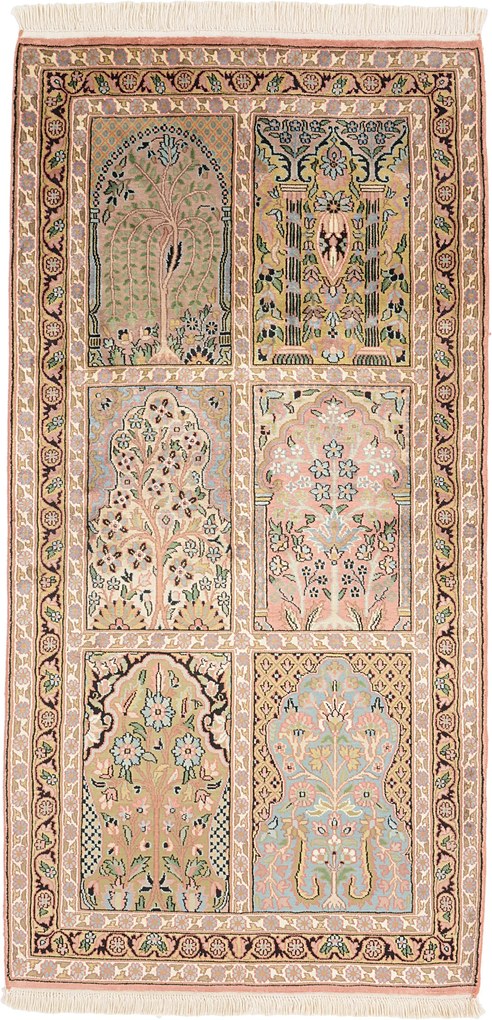 Cashmere Silk Tappeto 80 x 160 (Indian) Annodato A Mano
