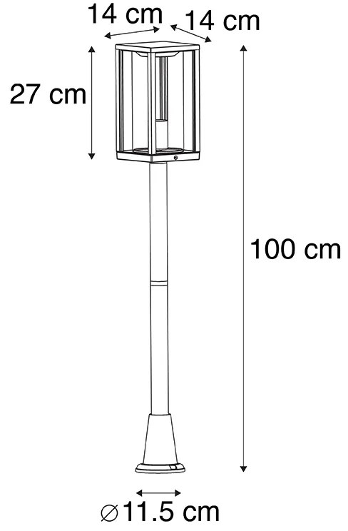 Lampada da esterno a palo nera 100 cm con picchetto e pressacavo - Charlois