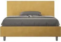 Letto Matrimoniale Large 170x210 cm con Rete e Contenitore Adele Ocra