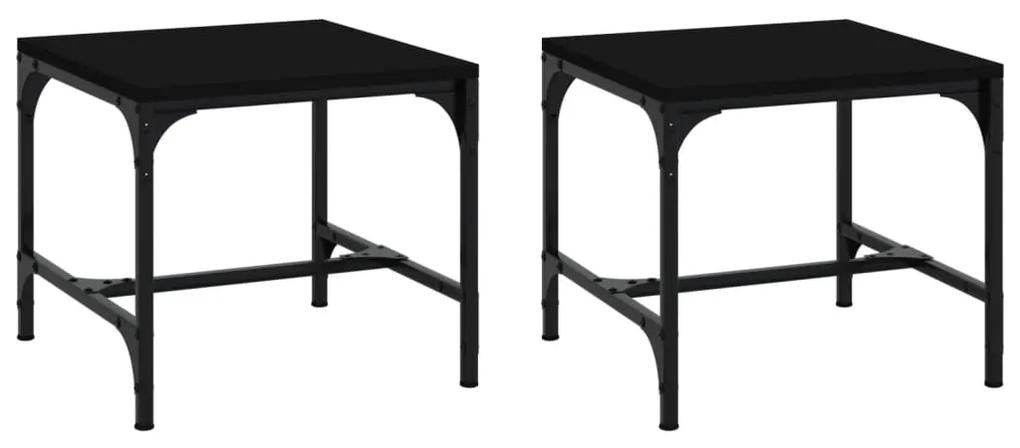 Tavolini 2pz nero 40x40x35 cm in legno multistrato