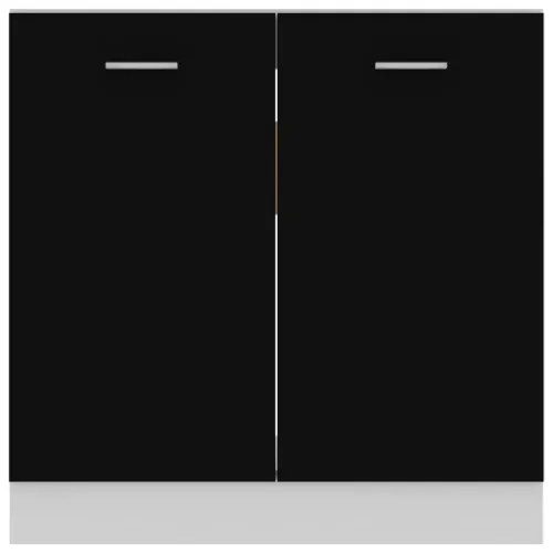 Armadio Inferiore per Lavabo Nero 80x46x81,5 cm in Truciolato